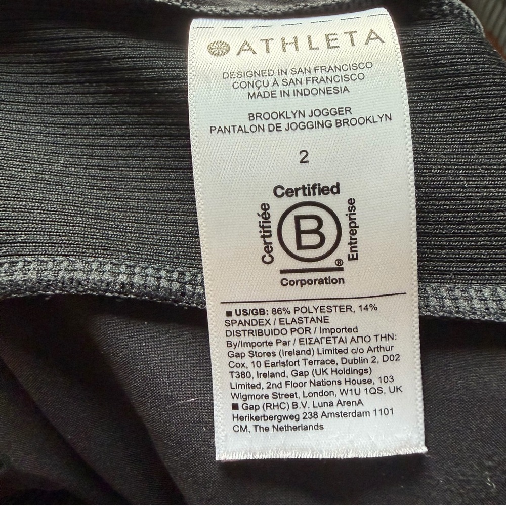 Athleta Brooklyn Jogger Pants Women Size 2 Black Stretch Zip Pocket Gym Active - Picture 8 of 9